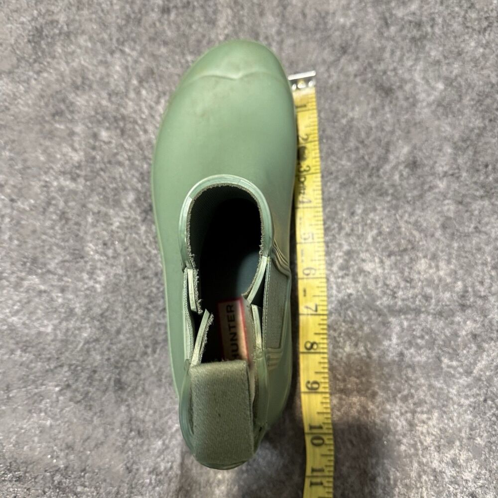 Hunter Womens Chelsea Rain Boots Size 6/7? Green Waterproof Rubber Elastic - Picture 9 of 11